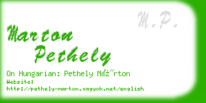 marton pethely business card